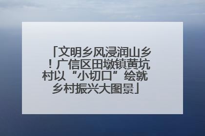 文明乡风浸润山乡！广信区田墩镇黄坑村以“小切口”绘就乡村振兴大图景